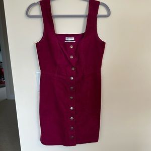 Corduroy Pink Button-up Dress